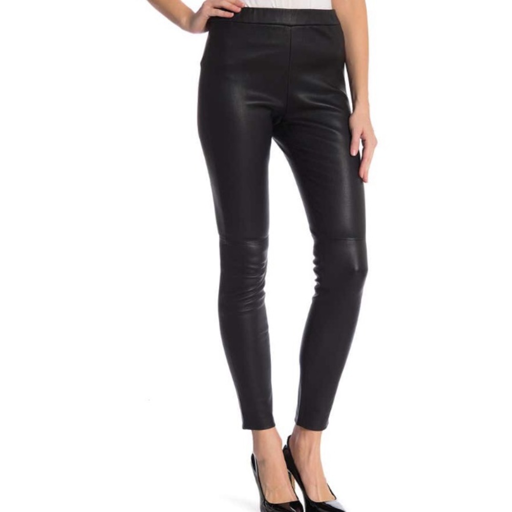 Theory Black real Leather Leggings new without tags never worn!